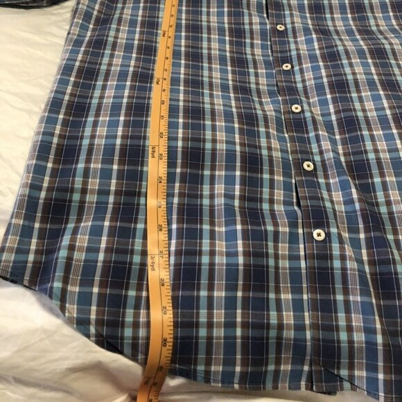 Peter Millar Mens Large Blue Plaid Long Sleeve Button Up Shirt Casual orWork. - Picture 8 of 8